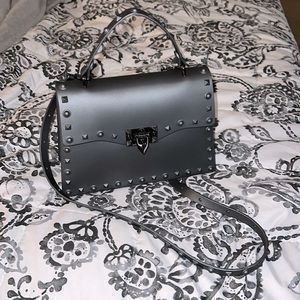 Jelly Dark Gray Studded Purse